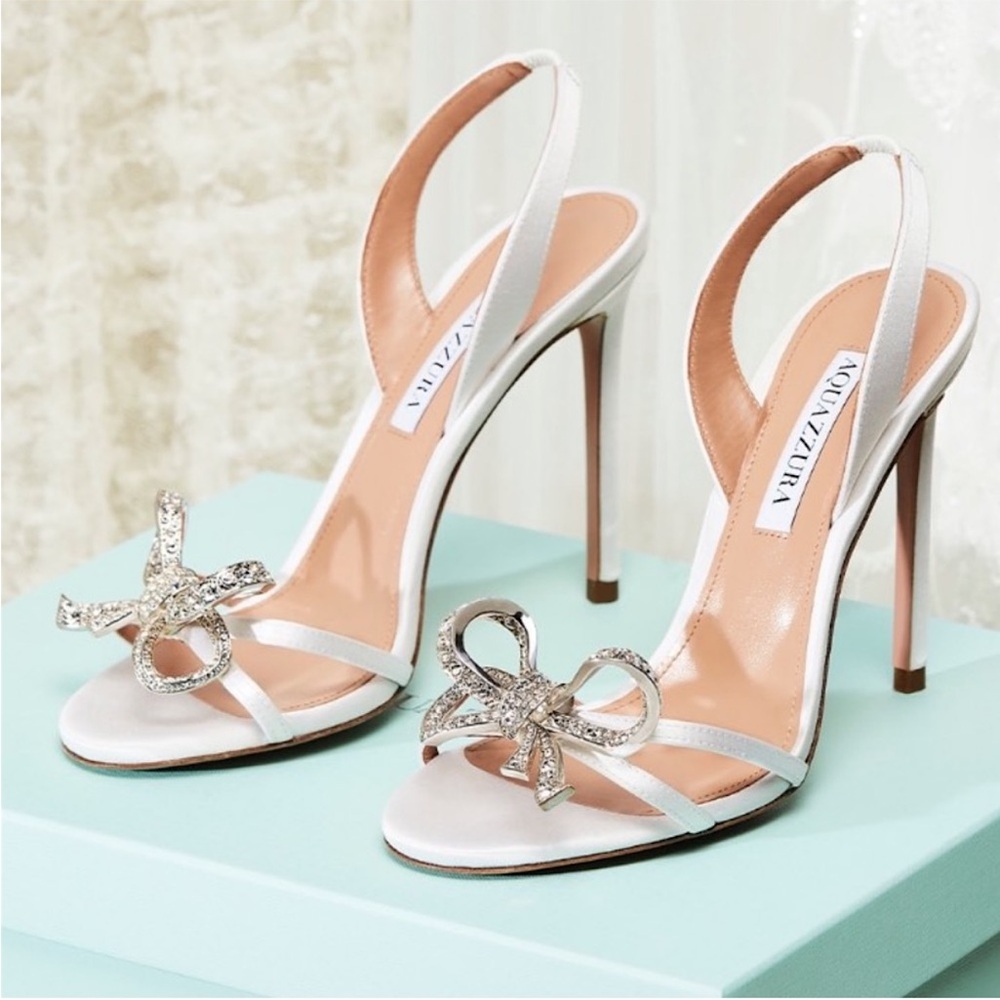 Like new 🤍 Aquazzura Babe 105 Sandals 39.5 $1,095 bridal